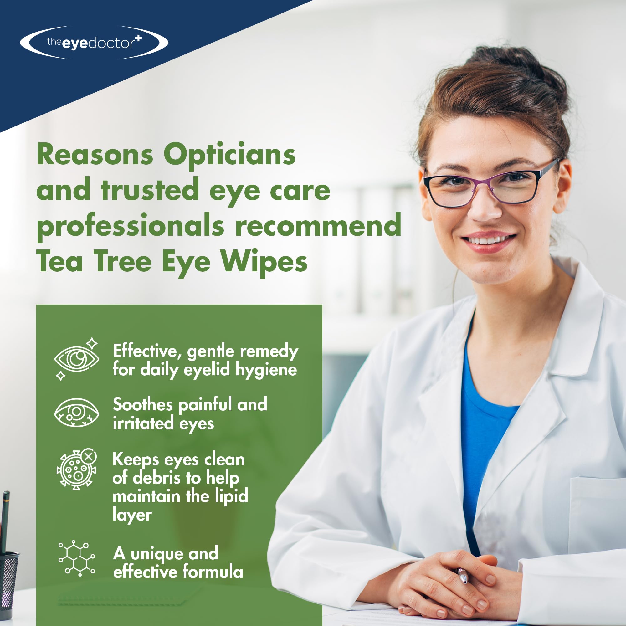 The Eye Doctor Tea Tree Eyelid Wipes travel pack for on-the-go eye care
