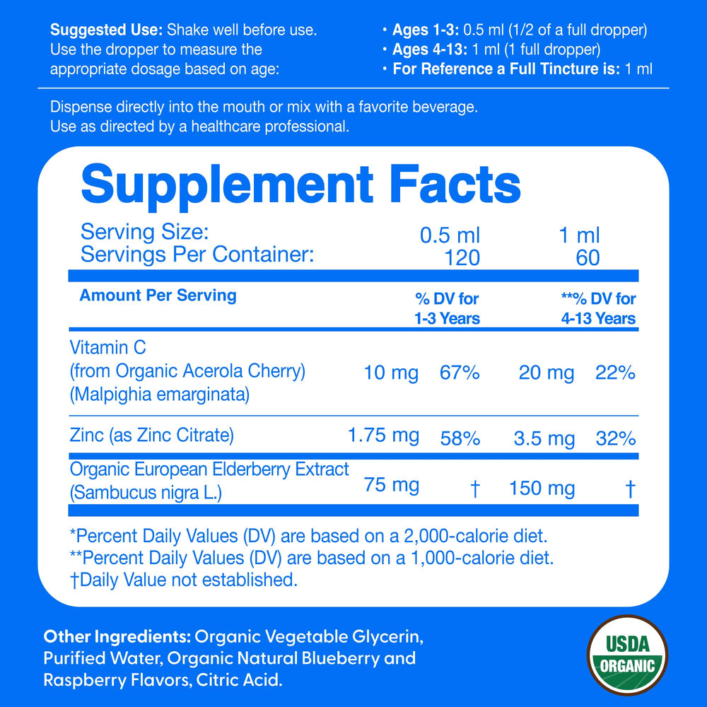 The Feel Great Vitamin Company elderberry kids drops dropper dispensing liquid for easy dosing