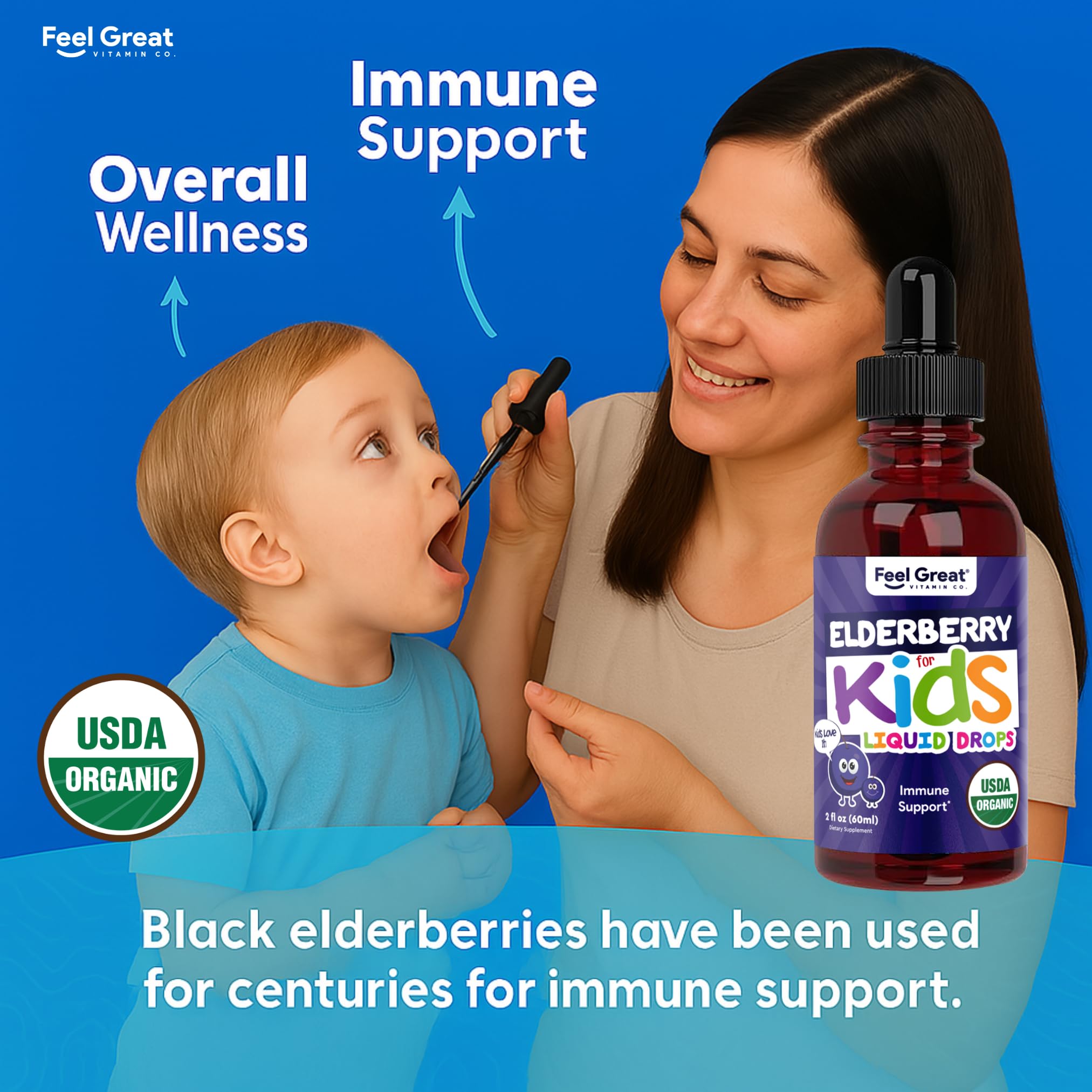 The Feel Great Vitamin Company zinc and vitamin C info panel supports wellness context