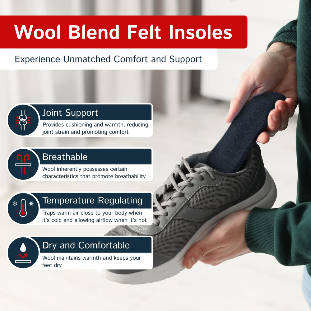 The Felt Store insoles deliver 8mm thickness for reliable support and flexibility.