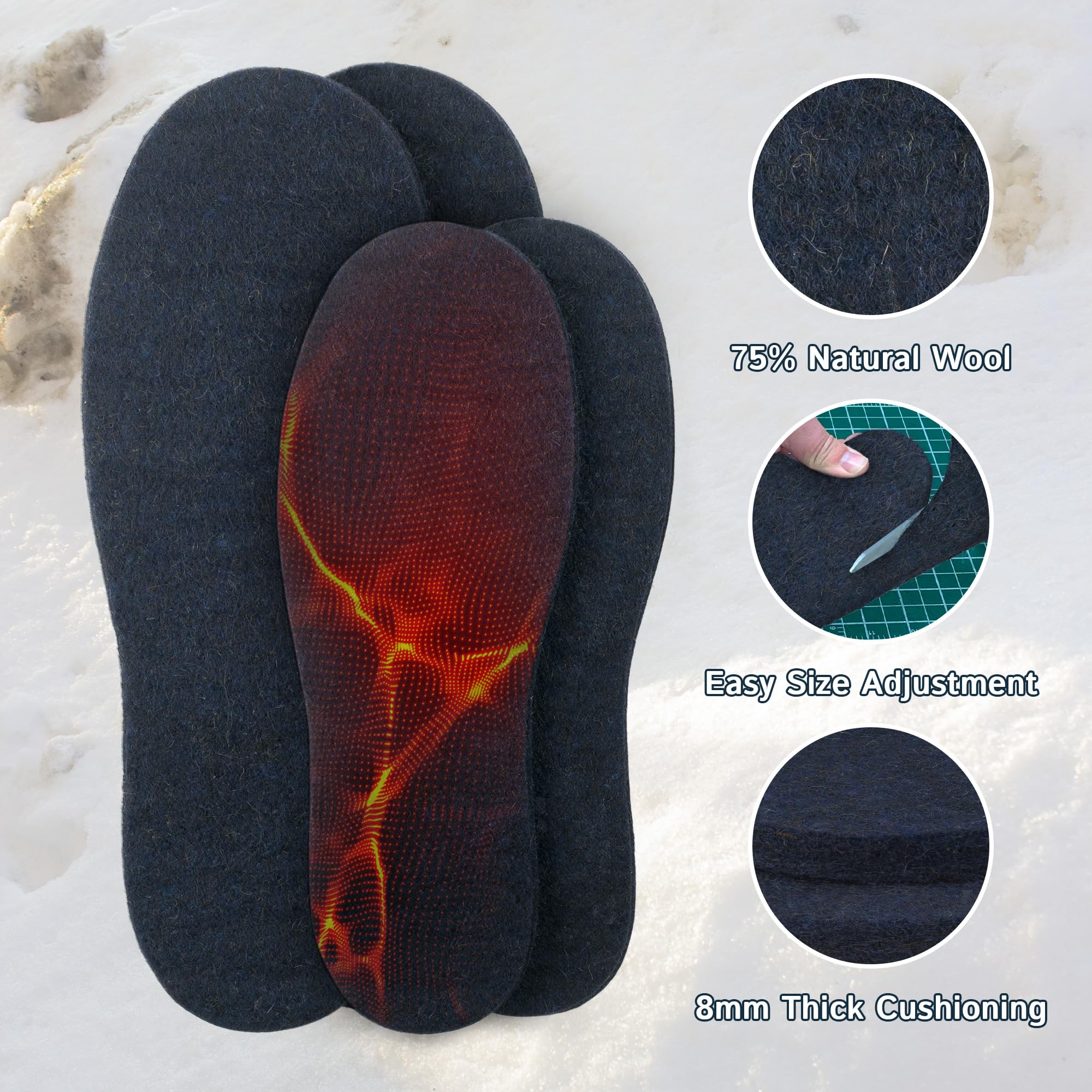 The Felt Store wool insoles provide extra warmth and cushioning during cold commutes.