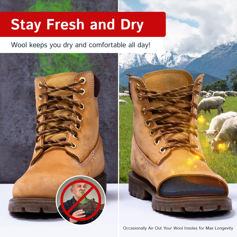 The Felt Store wool boot insoles ideal for winter protection and dry feet.