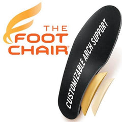 The Foot Chair removable pads enable a tailored fit across different shoe styles.