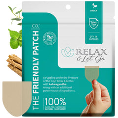 The Friendly Patch Relax & Let Go applied on the forearm for calm daily use