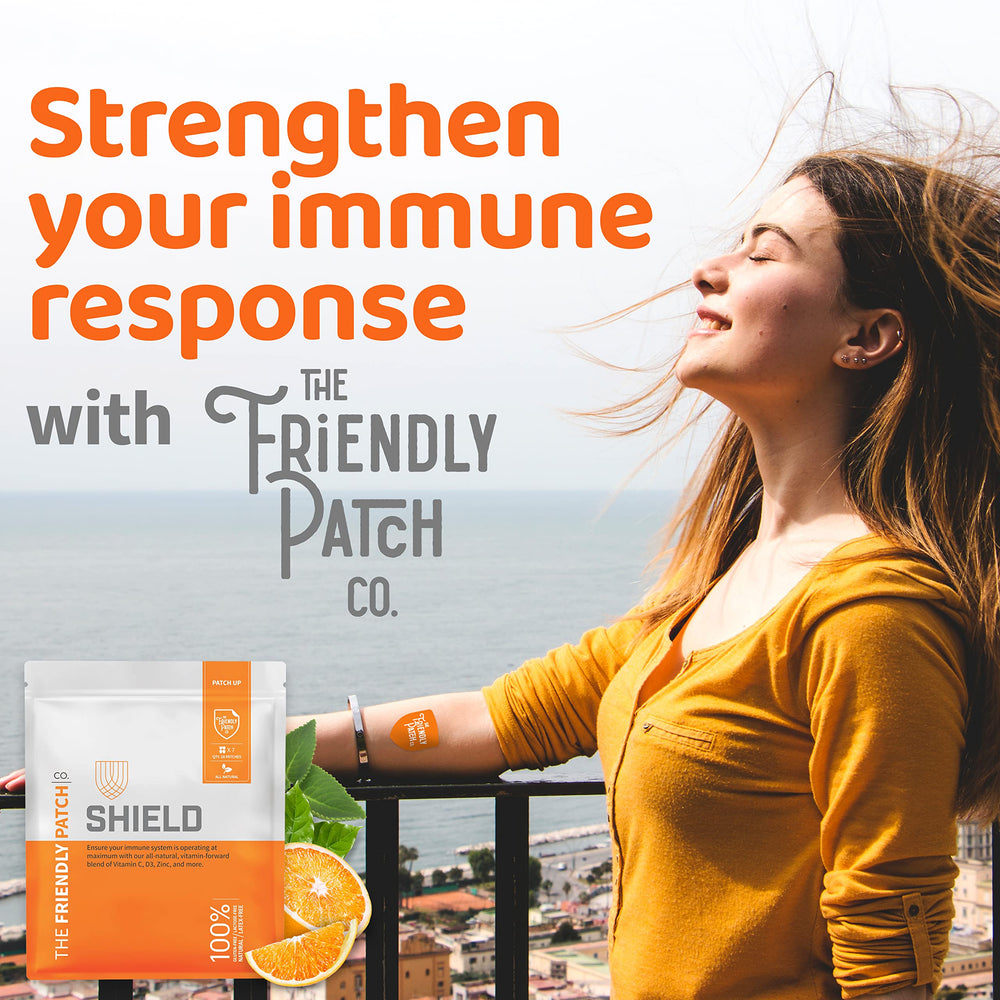 The Friendly Patch Shield Immunity Patch delivers Vitamin D3, C and Zinc via transdermal delivery
