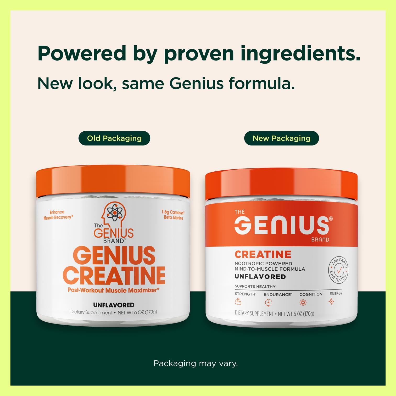 The Genius Brand Genius Creatine mind-to-muscle formula supports sharper focus during training.