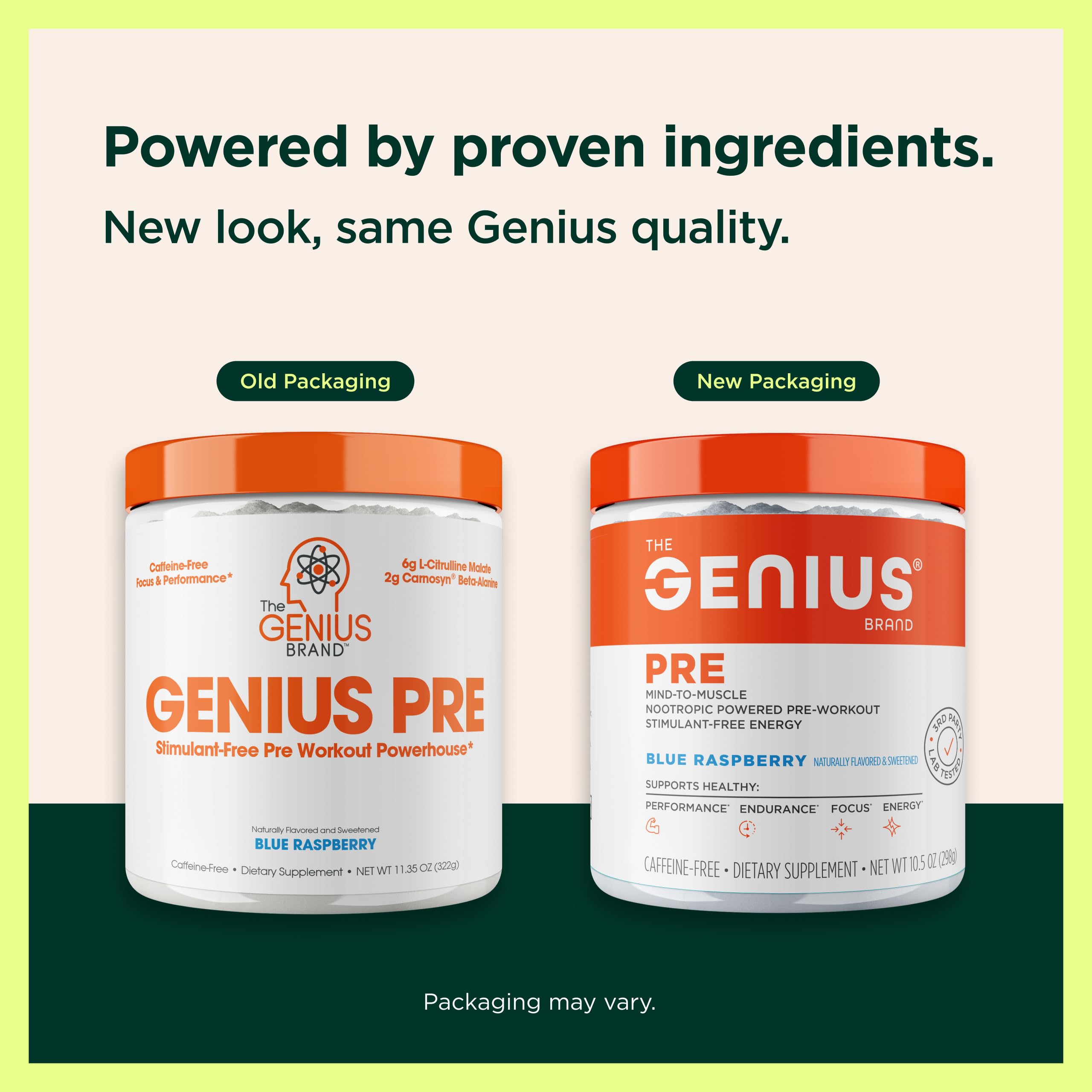 Glass of water with Genius Pre powder dissolving quickly