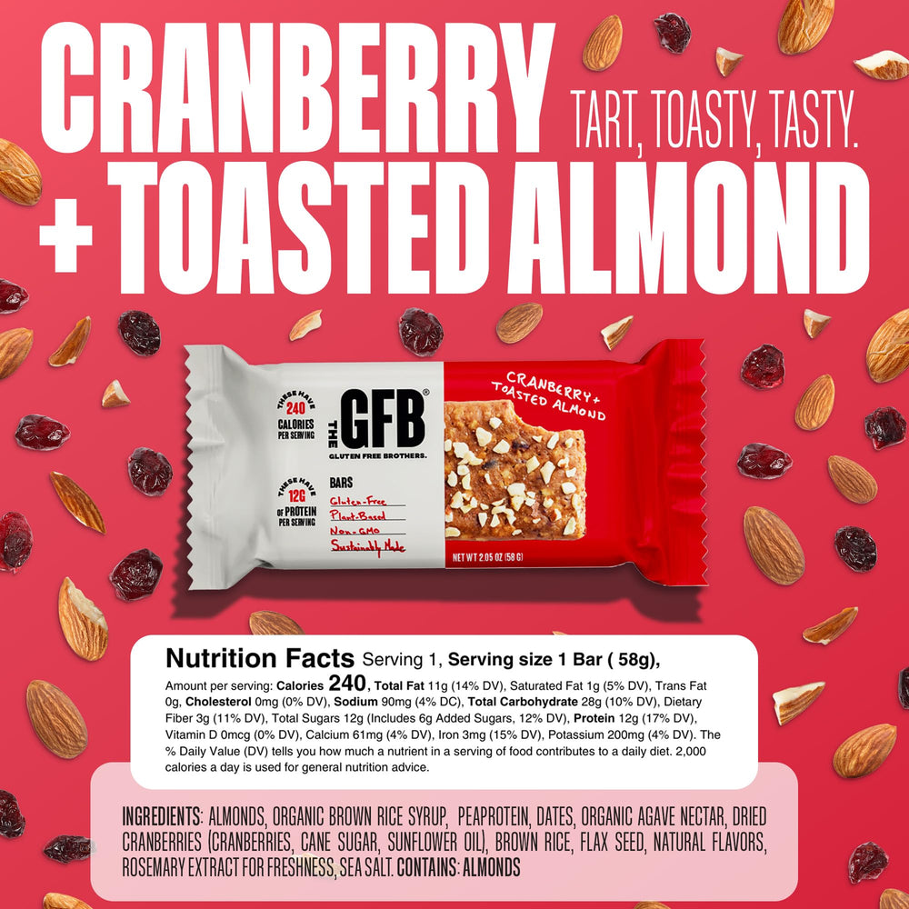 The GFB bars closeup ingredient label highlights clean ingredients.