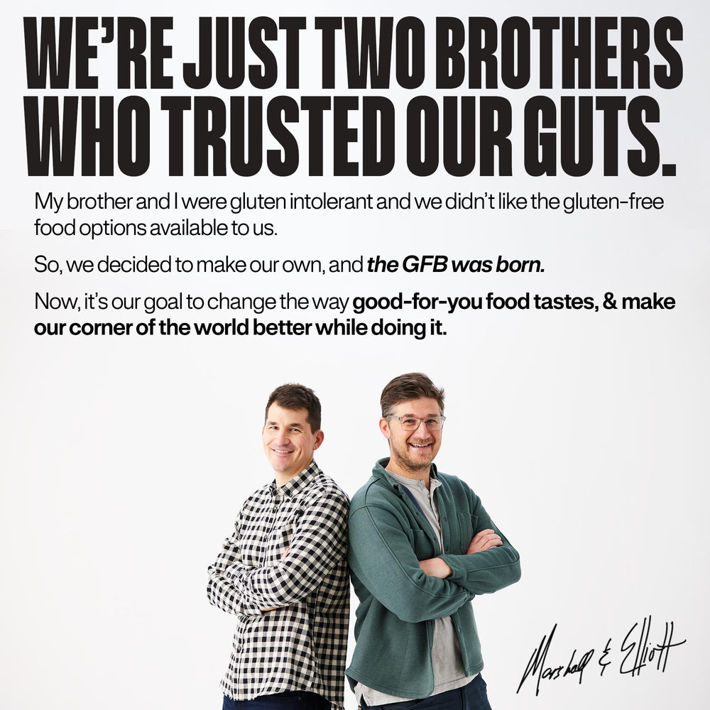 The GFB chocolate peanut butter bar showcases visible peanut crunch.