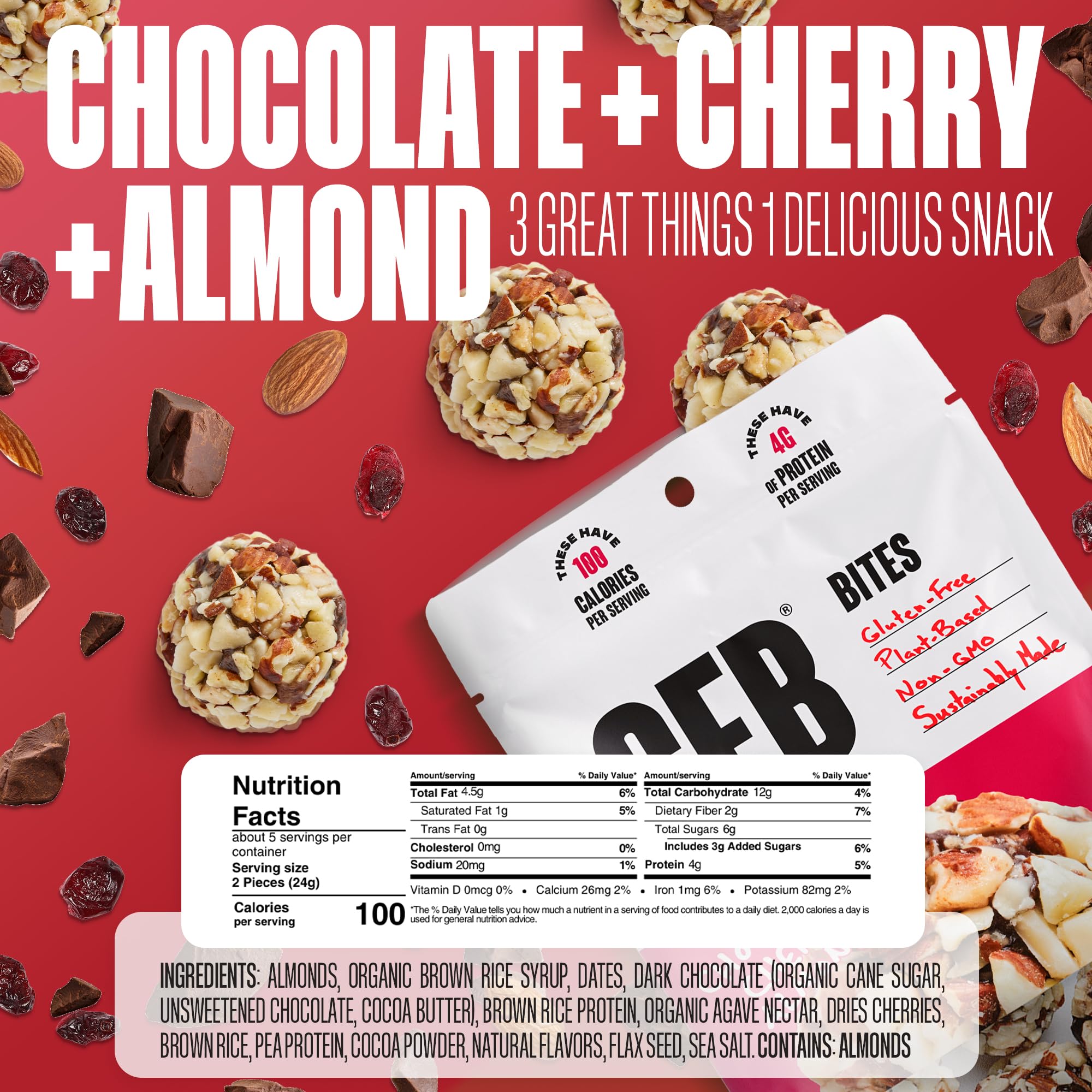 The GFB coconut cashew bite offers a dairy-free, gluten-free snack option.