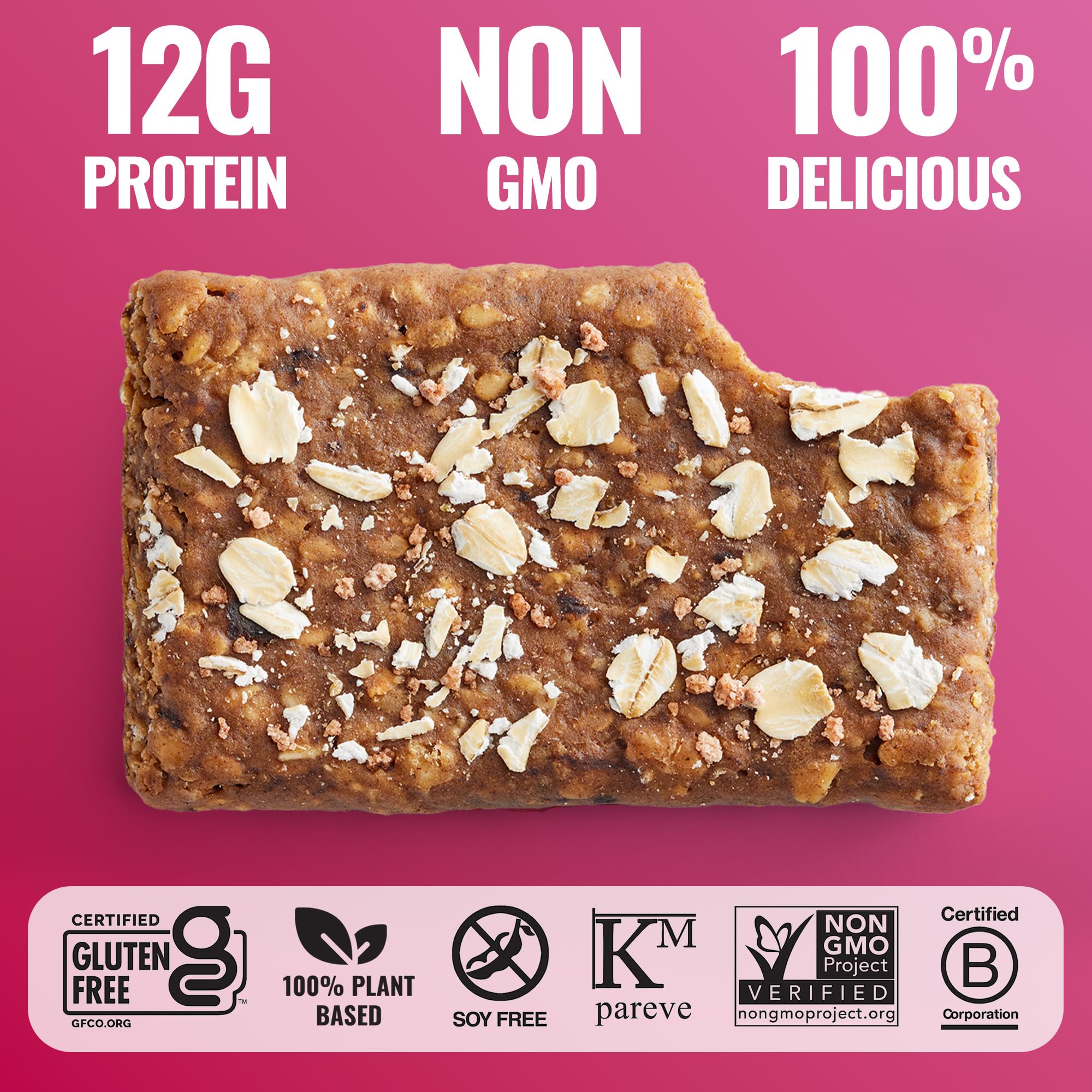 The GFB Oatmeal Raisin Bar gluten-free badge reinforces allergen-friendly snacking.
