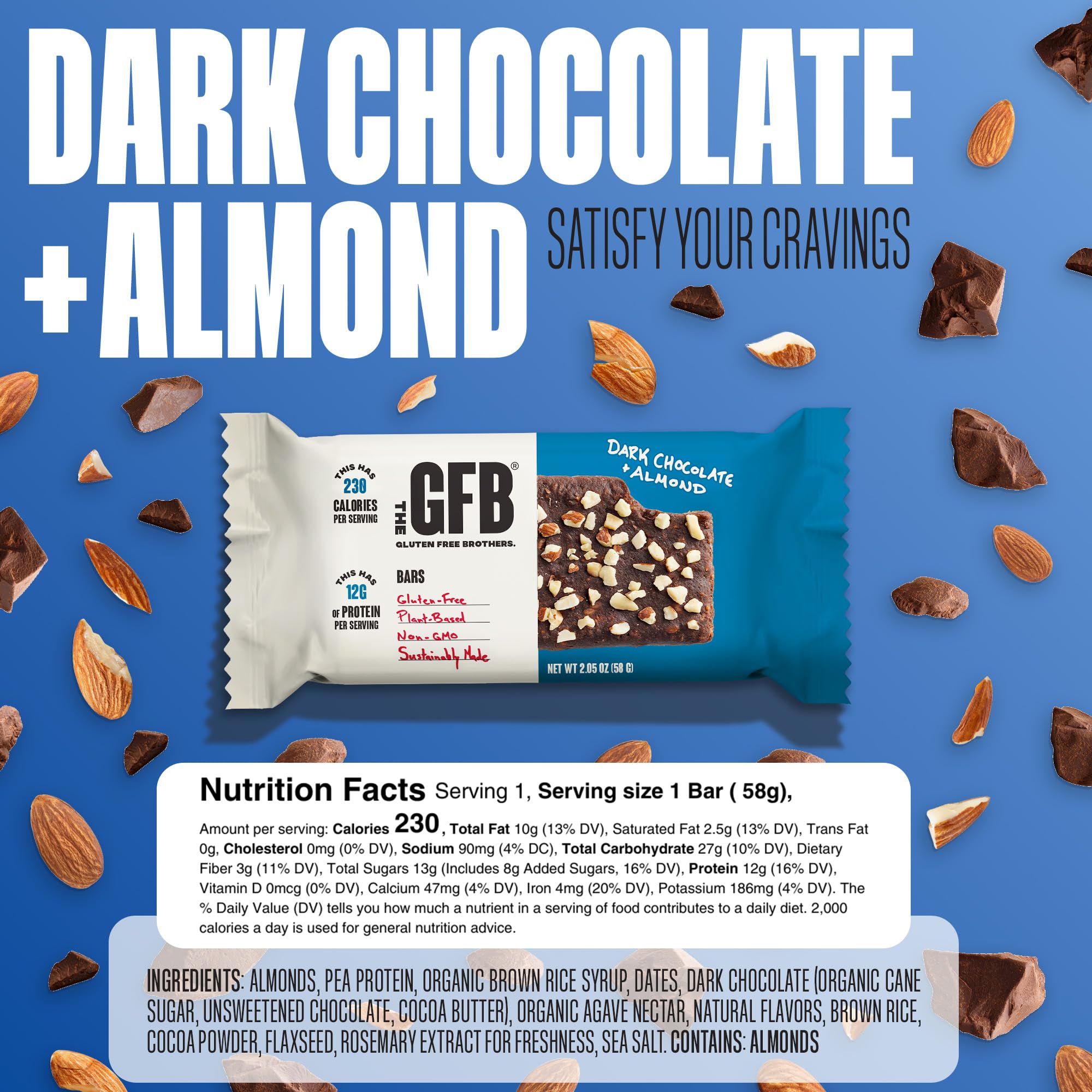 The GFB Peanut Butter bar provides a quick vegan protein boost.
