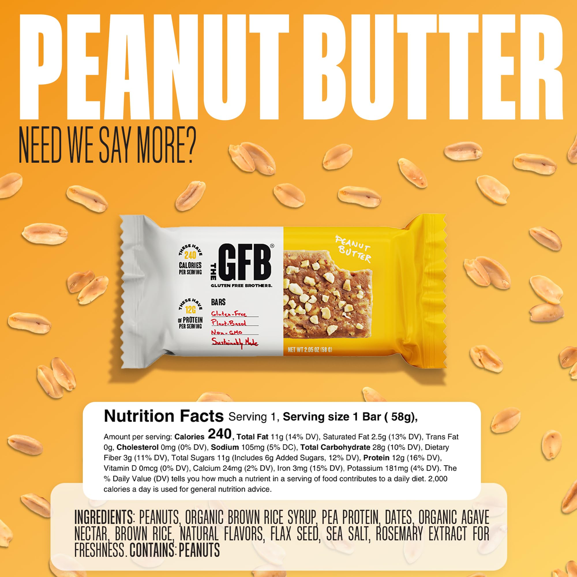 The GFB Variety Pack front view shows two bars per flavor.