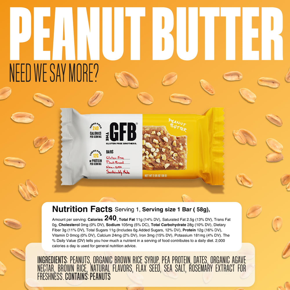 The GFB Variety Pack front view shows two bars per flavor.