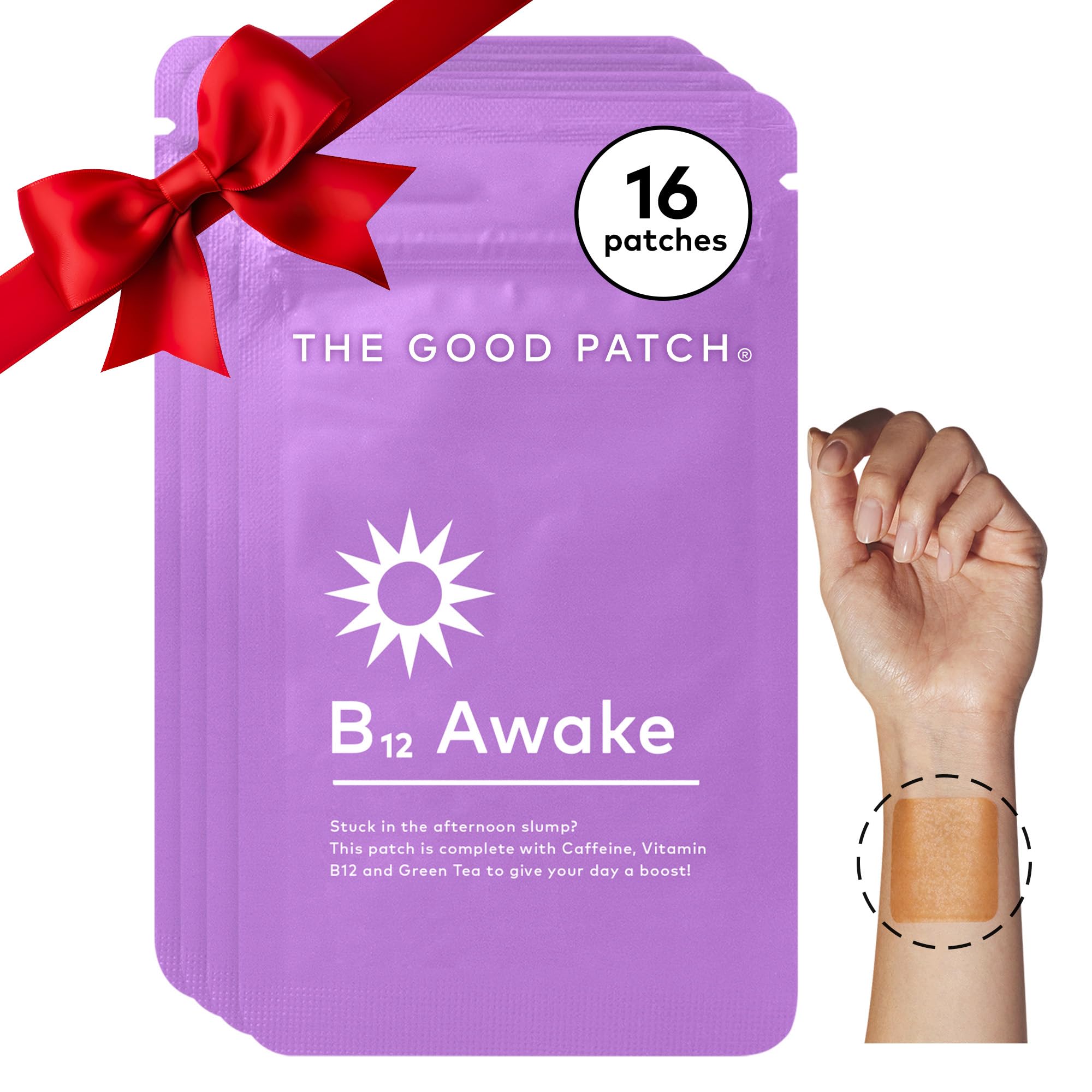 The Good Patch B12 Awake Patch packaging shows a discreet energy option.