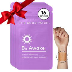 The Good Patch B12 Awake Patch packaging shows a discreet energy option.
