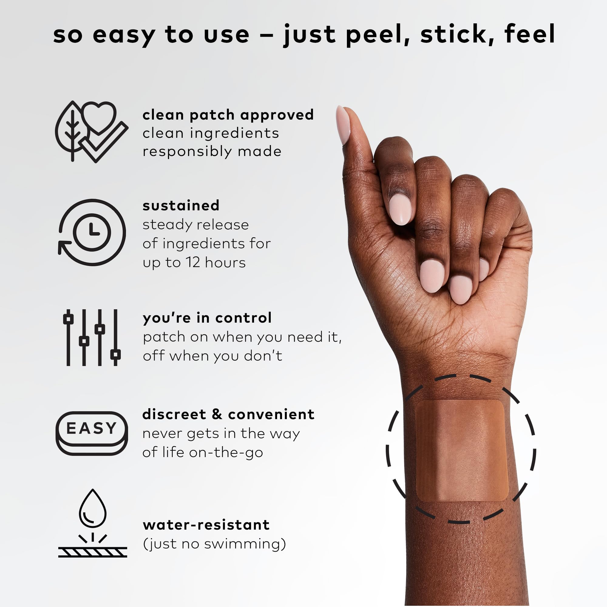 The Good Patch B12 Awake patches in resealable pouches offer easy storage.