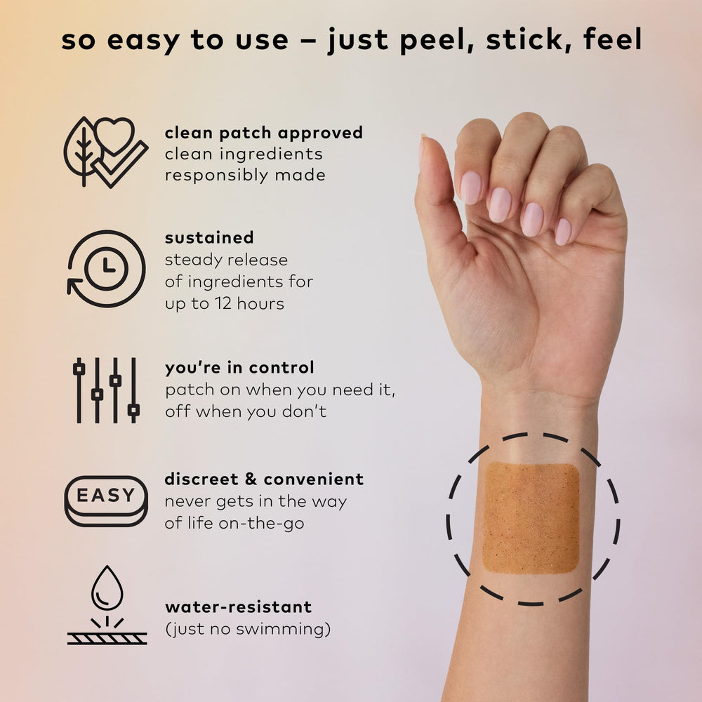 Packaging shows eight patches in resealable pouches