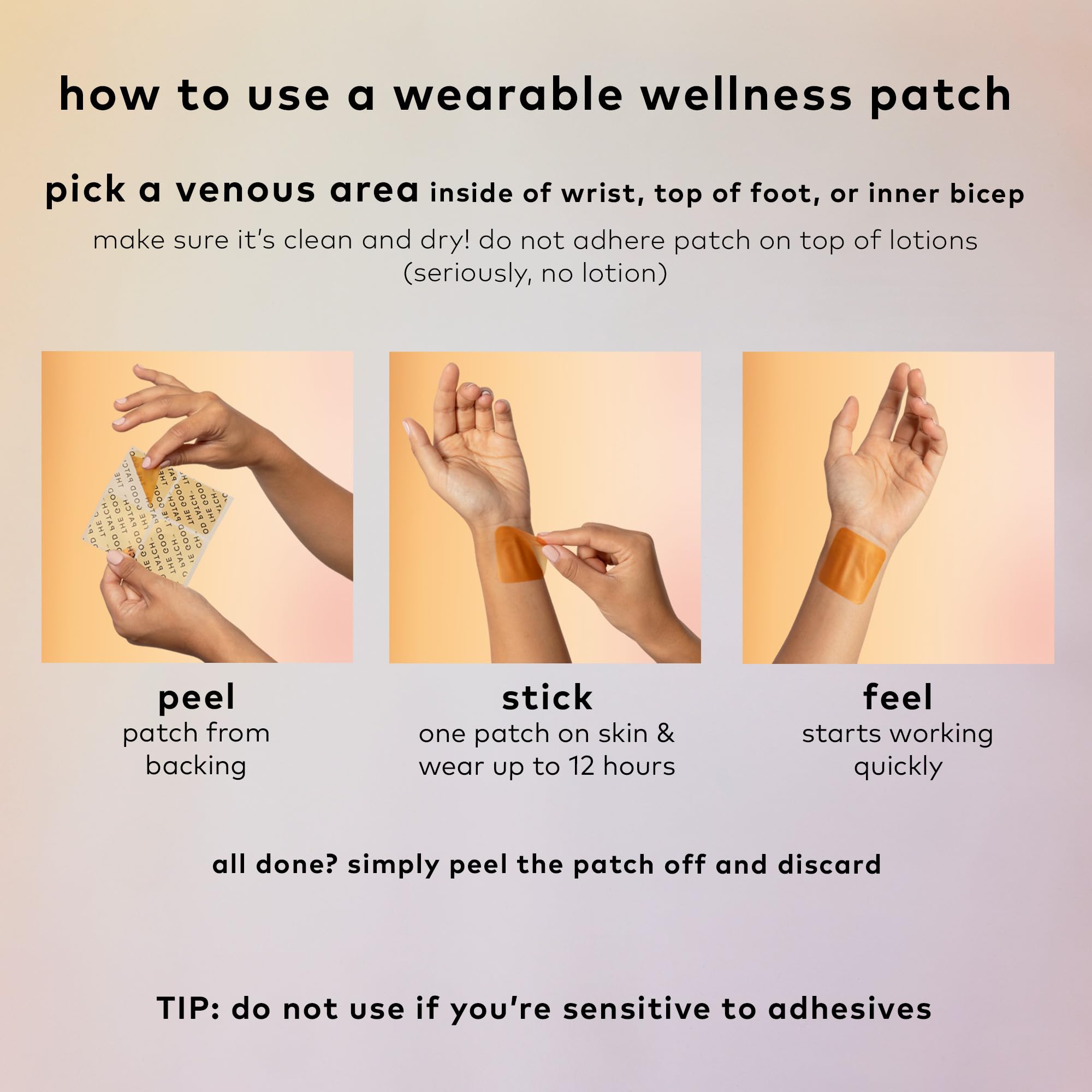 The Good Patch Rescue Recovery Patch in the morning light after use.