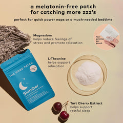 The Good Patch Slumber patch package front showing an eight count box for convenient bedtime use