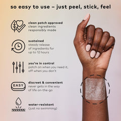 The Good Patch Slumber packaging highlights plant powered sleep patch.