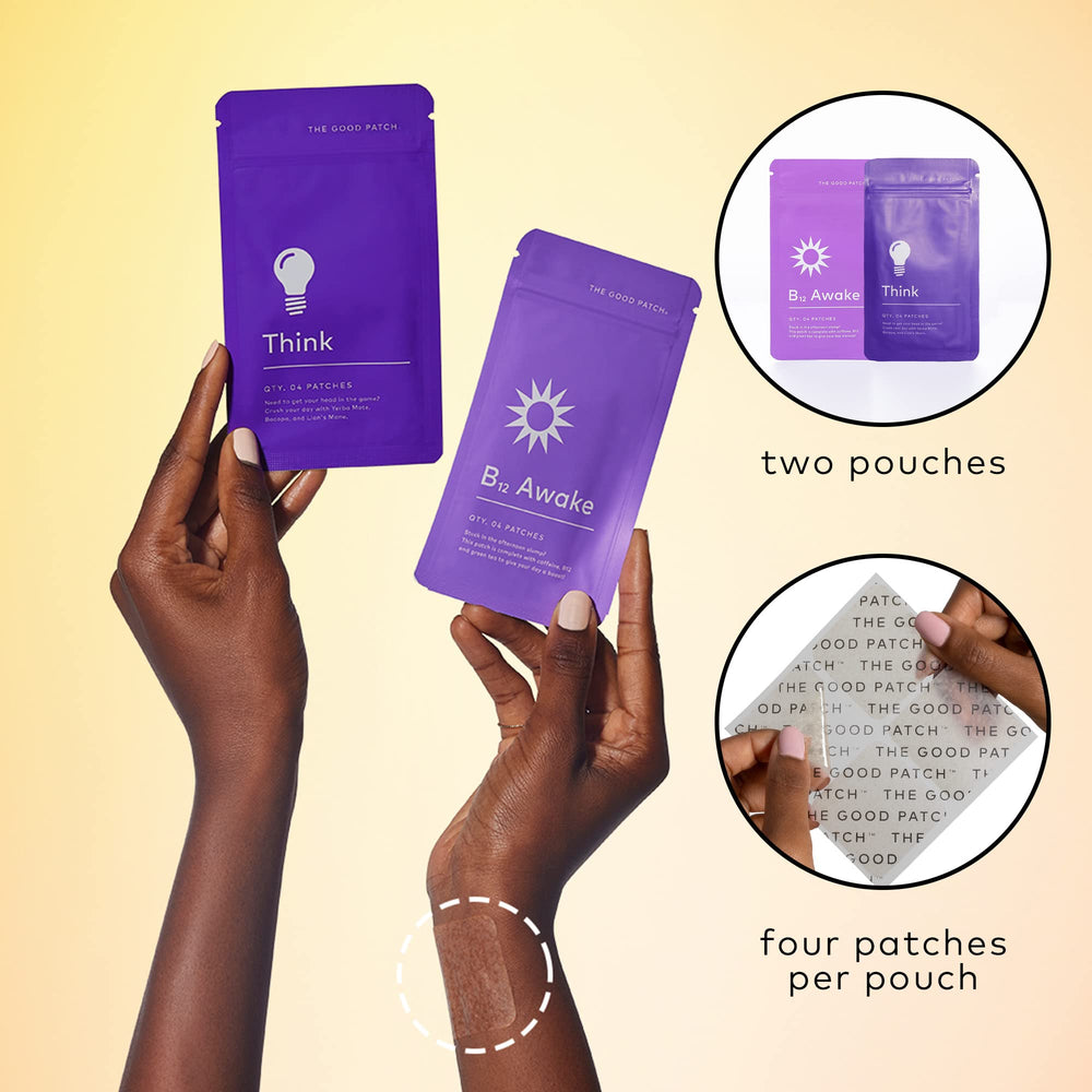 The Good Patch Weekday Hustle Duo B12 Awake patch closeup shows steady energy release.