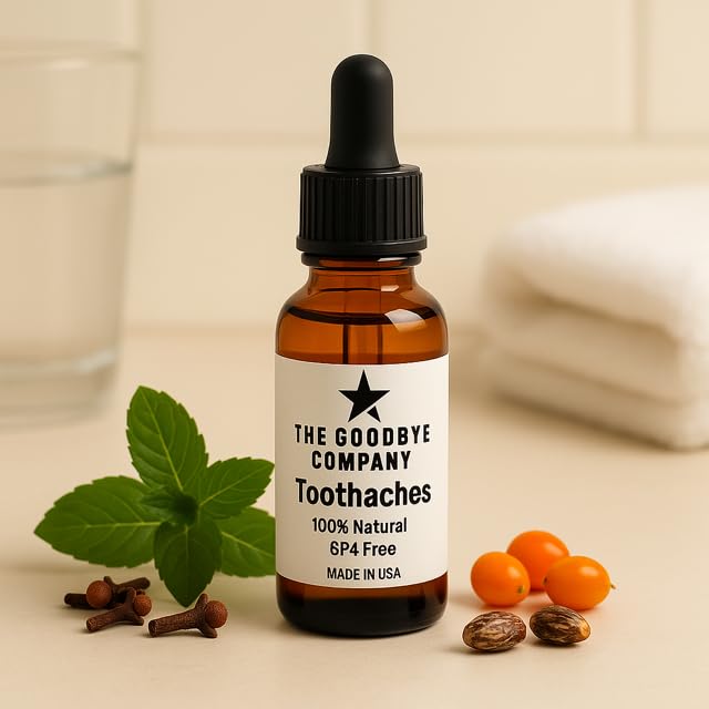 The Goodbye Company amber glass bottle protects potency and freshness
