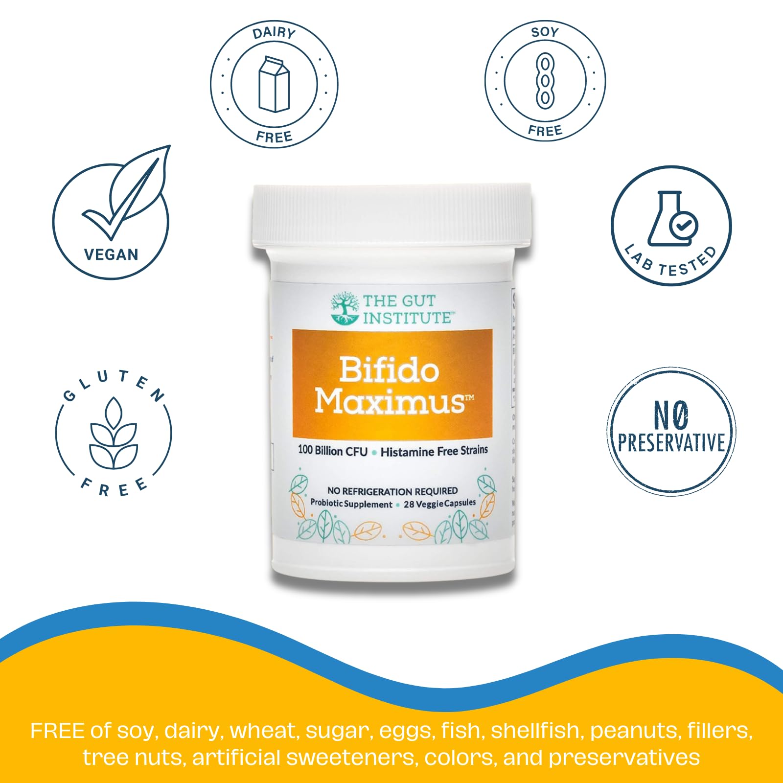 The Gut Institute Bifido Maximus day-use scene promotes simple one-pill-a-day routine.