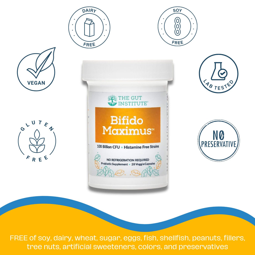 The Gut Institute Bifido Maximus day-use scene promotes simple one-pill-a-day routine.