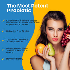 The Gut Institute Bifido Maximus label close-up highlights clean ingredients.