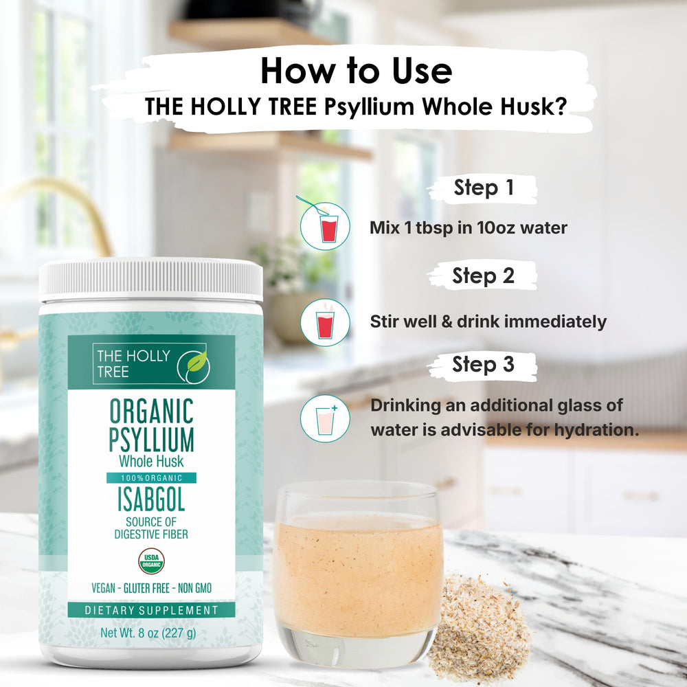 8 oz container with scoop emphasizes vegan, gluten-free, and non-GMO credentials.