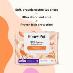 Heavy-flow overnight pad from The Honey Pot supports uninterrupted sleep