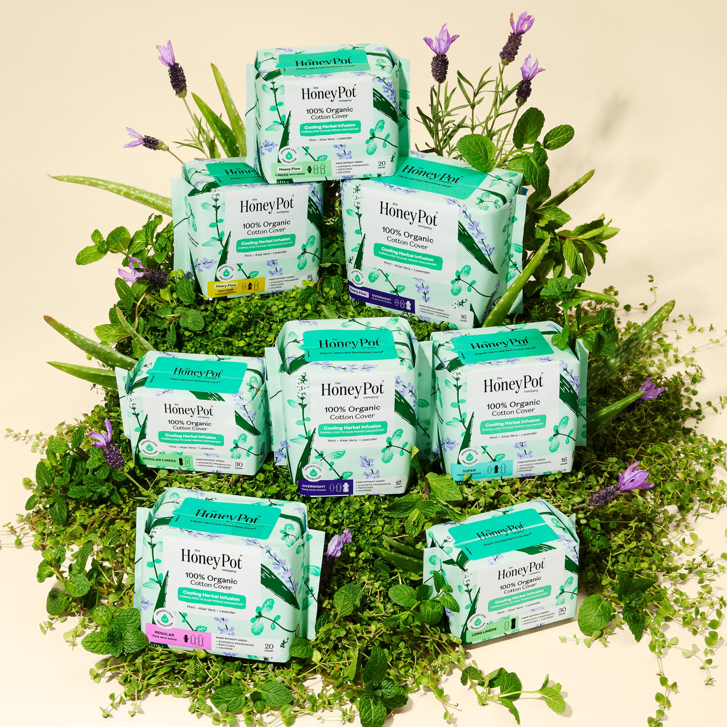 The Honey Pot liners on display promote everyday comfort and confidence.