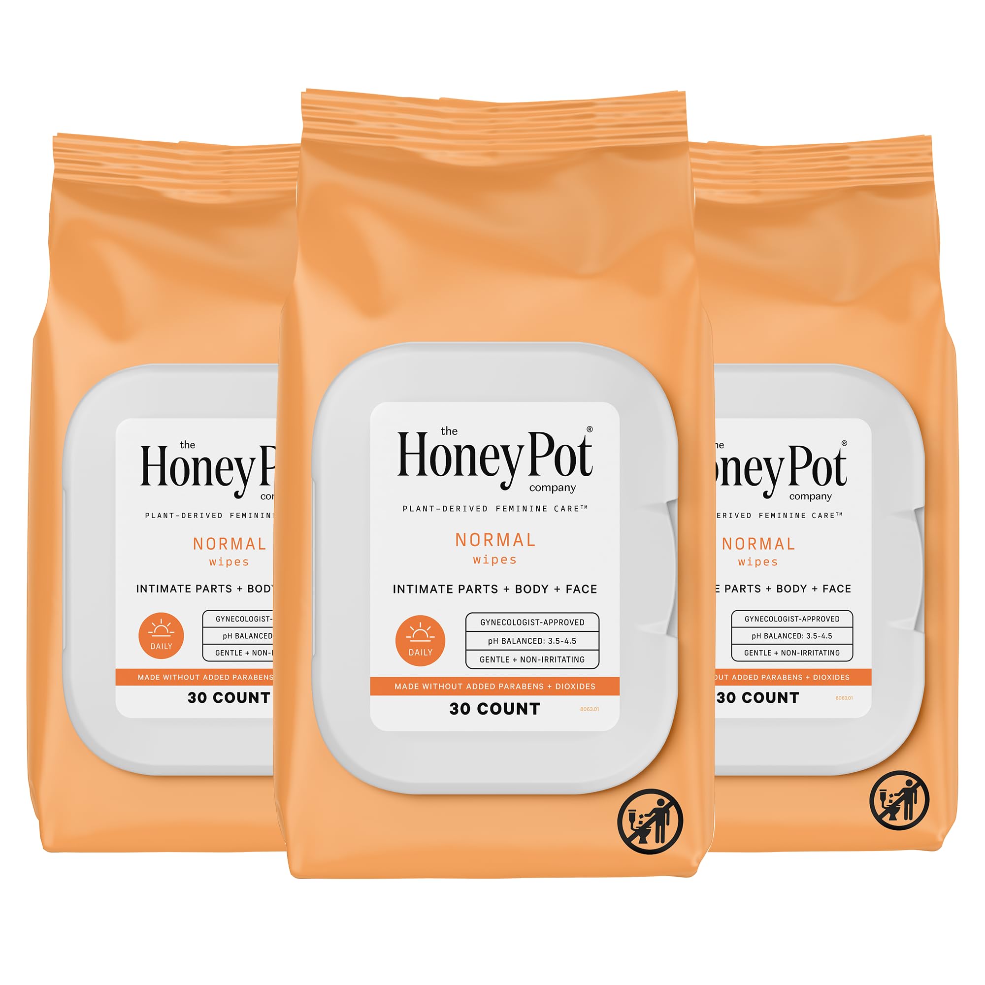 The Honey Pot feminine wipes pack front view for daily pH balanced cleansing
