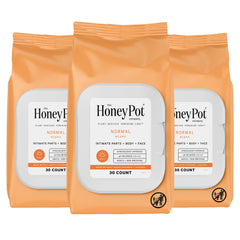The Honey Pot feminine wipes pack front view for daily pH balanced cleansing