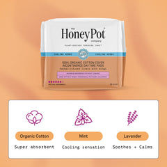 The Honey Pot daytime pads infused with essential oils provide a refreshing feel.