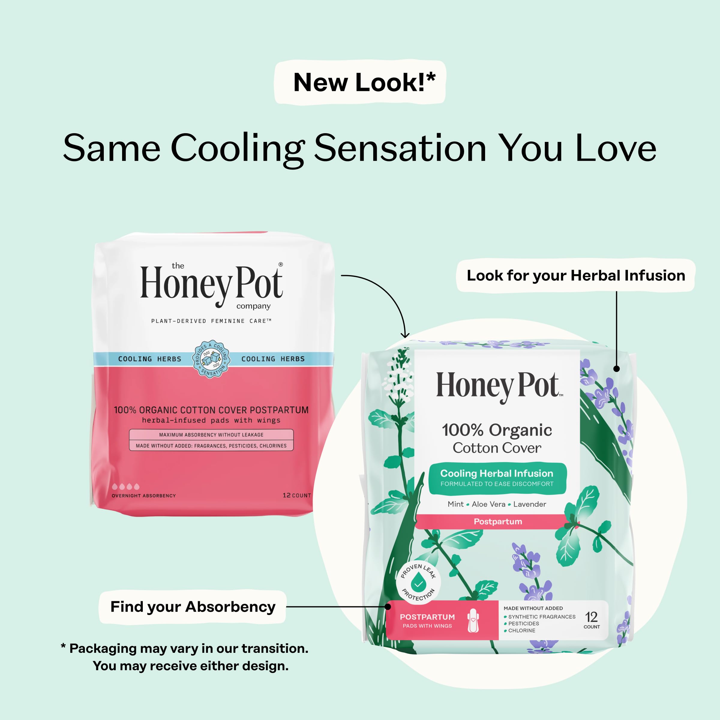 The Honey Pot unfolded pad with wings demonstrates breathable design and absorbent core