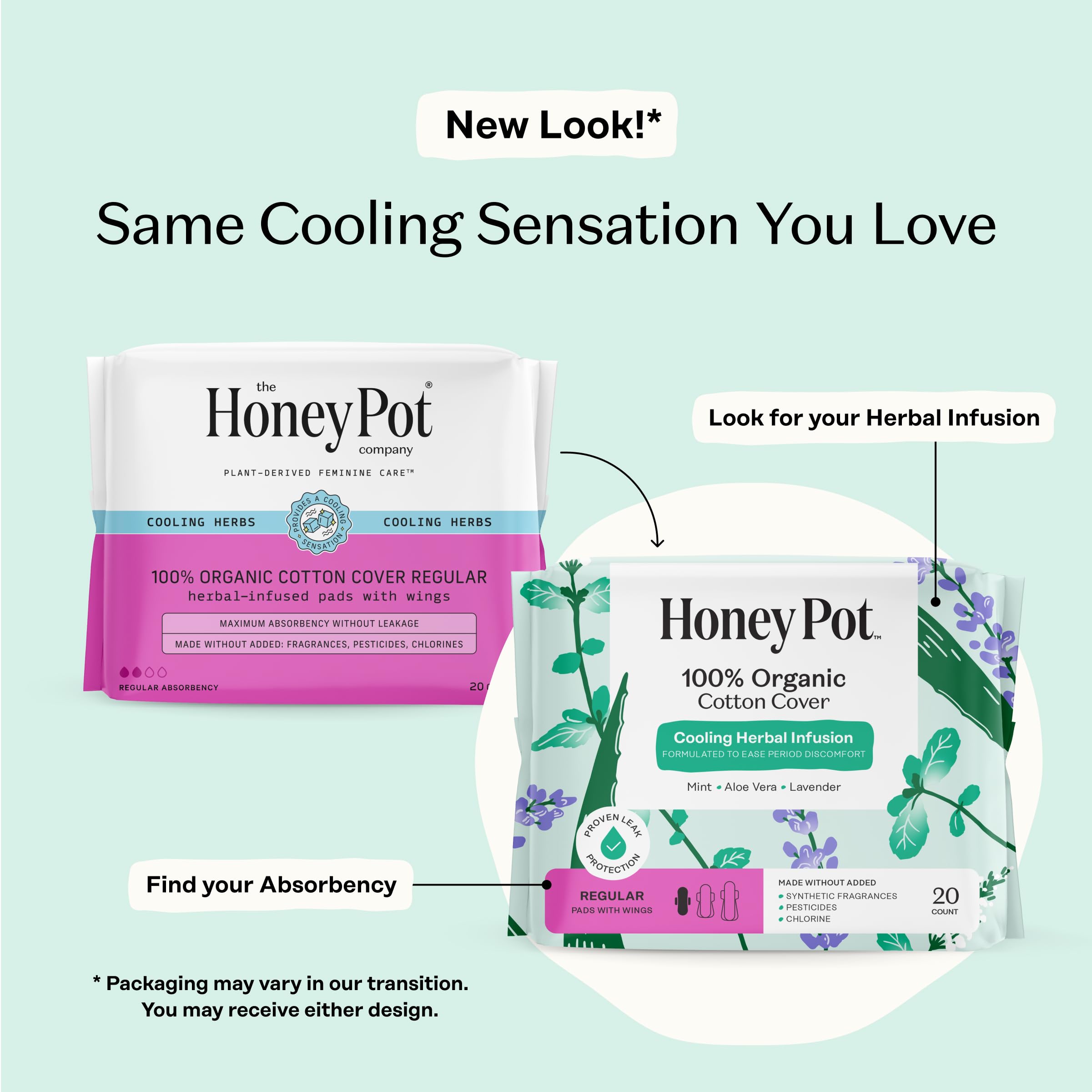 The Honey Pot lavender infused pads offer a soothing cooling sensation during regular flow.