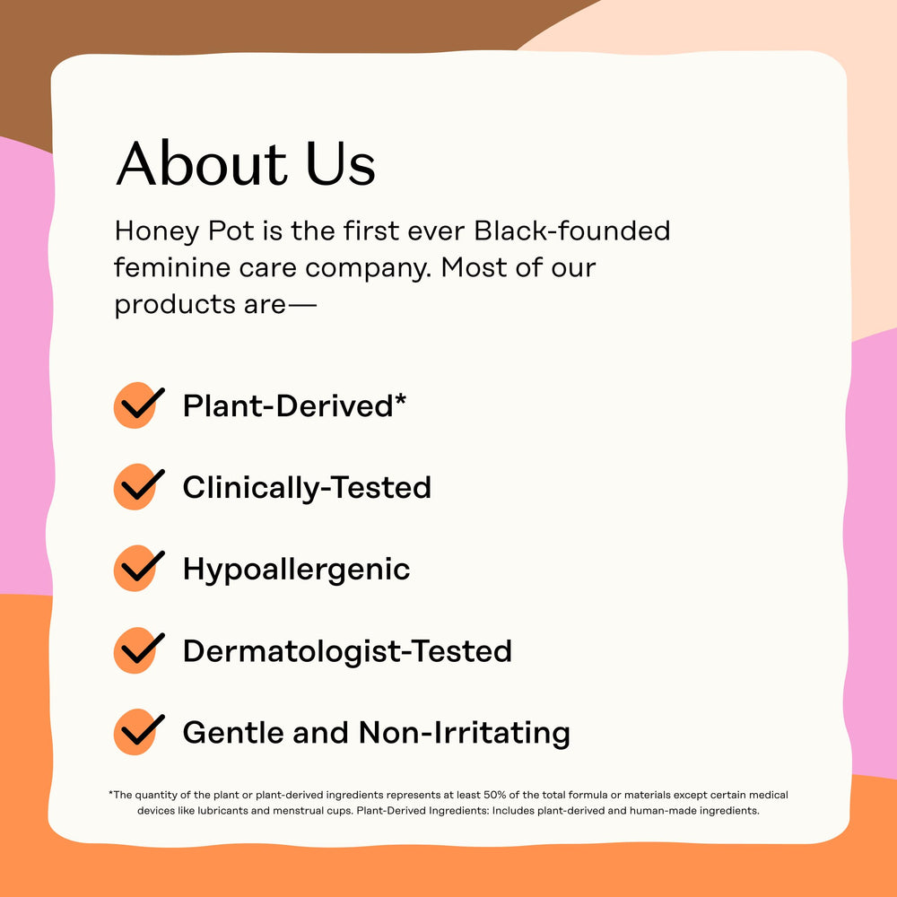 Ultra-absorbent core featured in The Honey Pot Non-Herbal pantiliner.