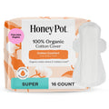 The Honey Pot Company Super Non-Herbal Pads with Wings — Organic Cotton Cover, Ultra-Absorbent Core, 16 ct