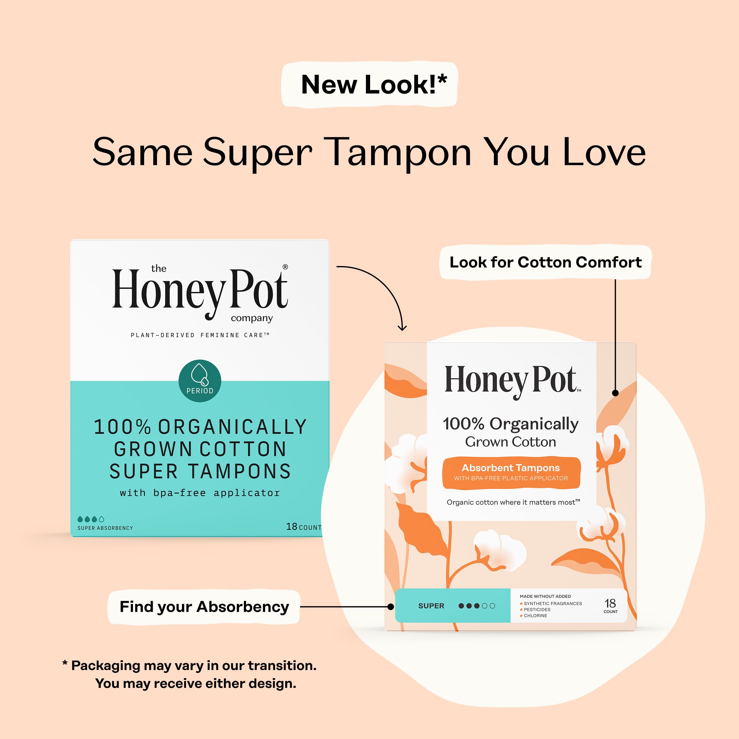 The Honey Pot Organic Cotton Core supports skin-friendly feminine care daily.