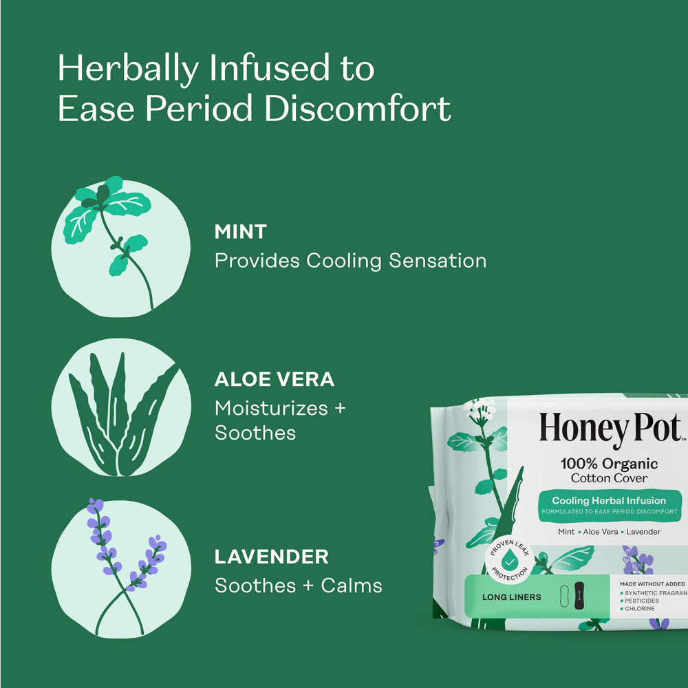 The Honey Pot organic cotton cover with wings delivers gentle protection.