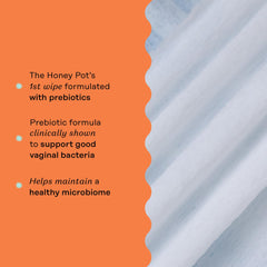 The Honey Pot Prebiotic Wipes packet open reveals soft wipe texture.