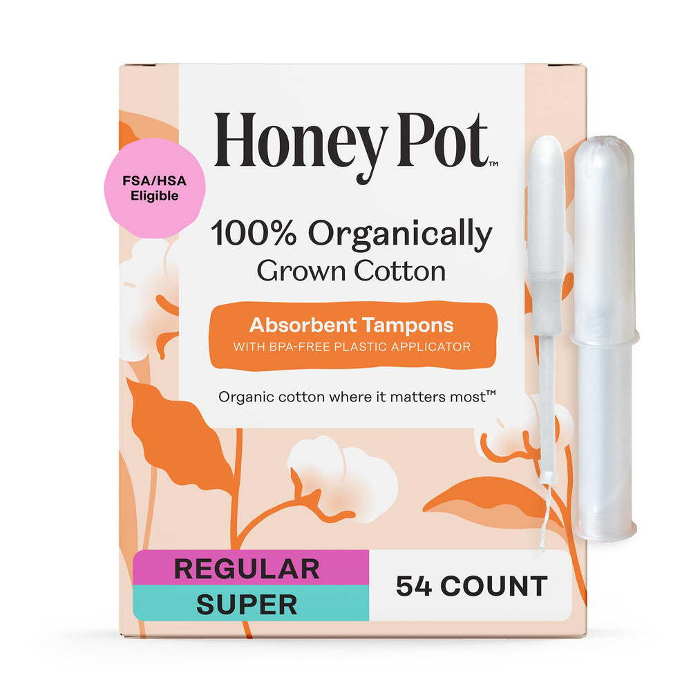The Honey Pot Regular tampon with organic cotton core for day-long protection.