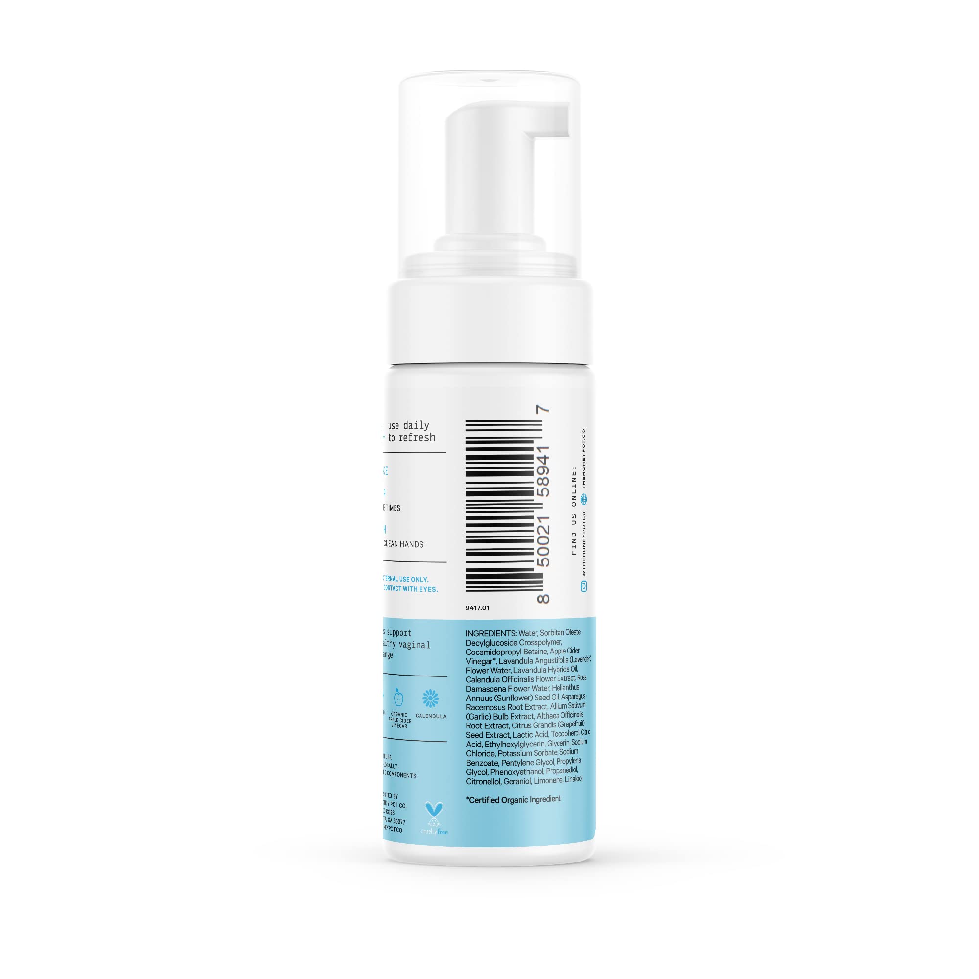 The Honey Pot Sensitive Wash dermatologist-tested label for trusted care.