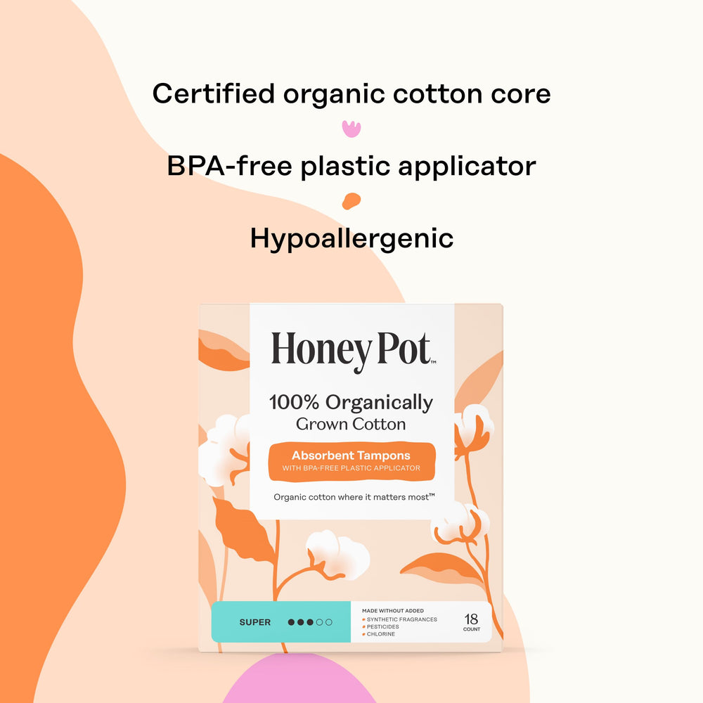The Honey Pot Sewn-in Cord eases removal during changes.