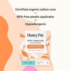 The Honey Pot Sewn-in Cord eases removal during changes.