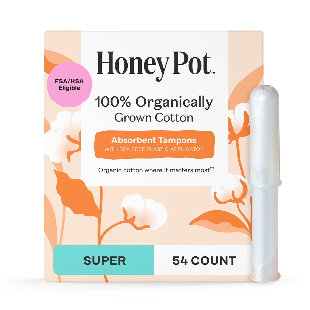 The Honey Pot Super Absorbency tampon core provides reliable protection on heavy days.