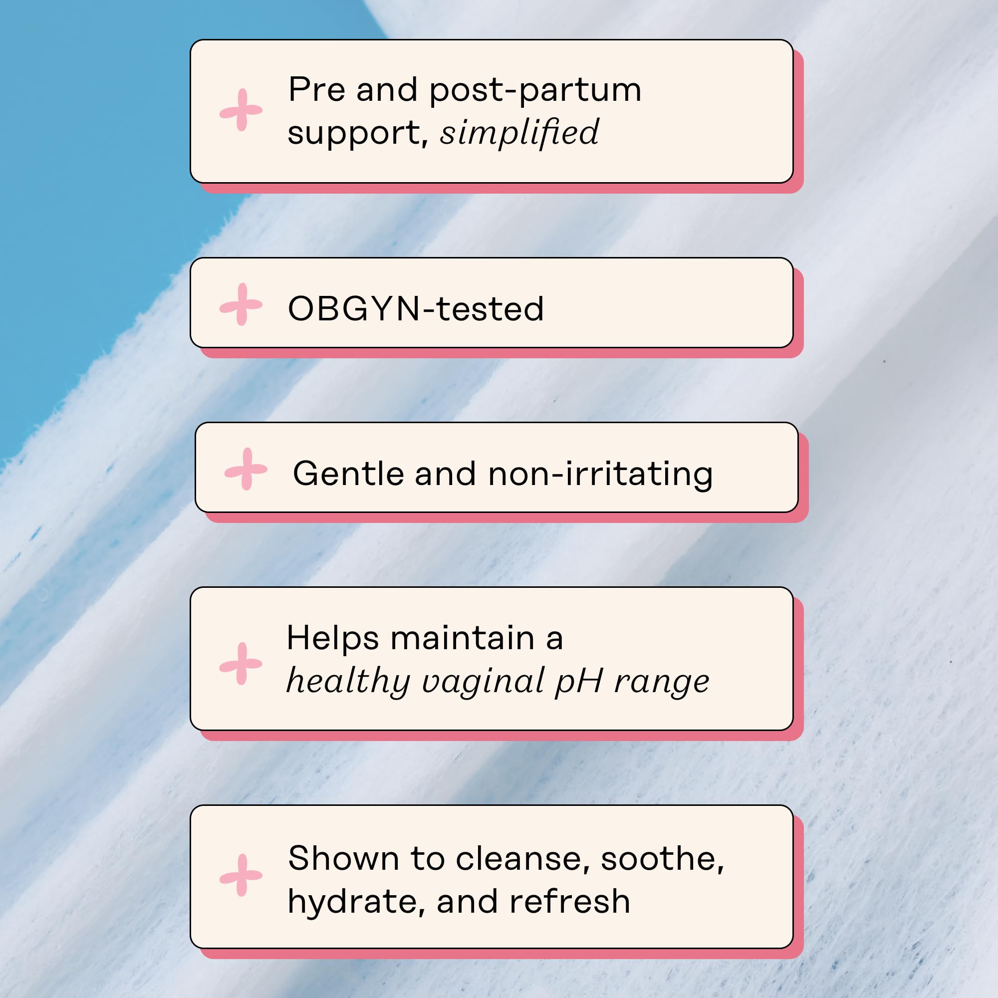 The Honey Pot postpartum care wipes provide soothing daily use.