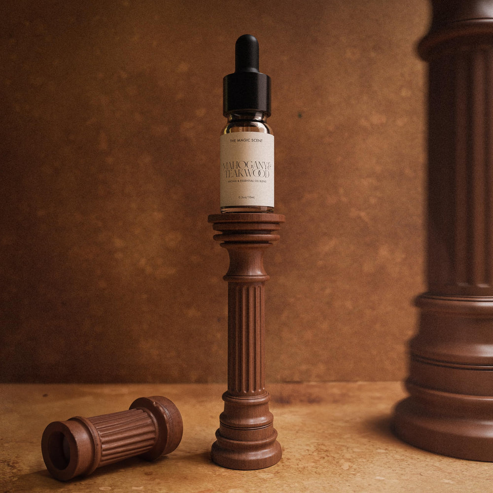 The Magic Scent wood notes image emphasizing warm, inviting ambience.